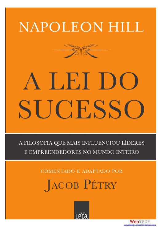 A Lei do Sucesso Napoleon Hill
